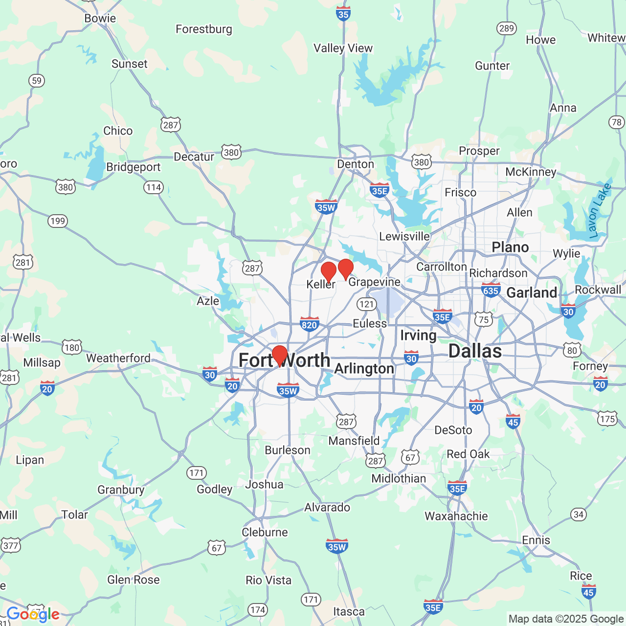 Google map image of our locations